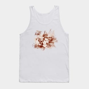 Sepia toned tropical flowers and butterflies Tank Top